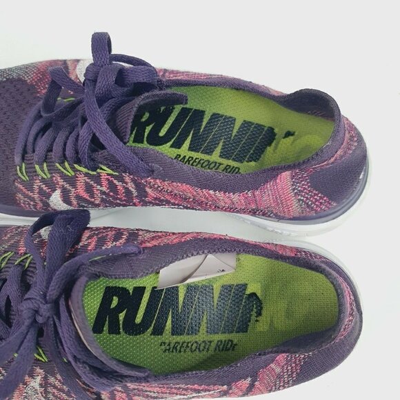 Nike‎ Free 4.0 Flyknit Running Athletic Shoes Womens Size 7 Purple 717076-502 - Picture 6 of 10